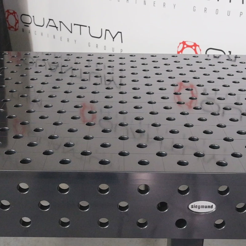 Load and play video in Gallery viewer, US280030.XD7: System 28 4&#39;x8&#39; (48&quot;x96&quot;) Siegmund Imperial Series (Inch) Welding Table with Plasma Nitration
