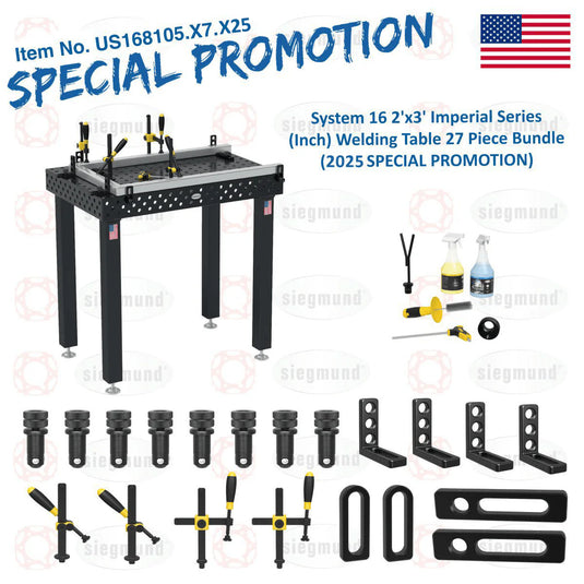 US168105.X7: System 16 2'x3' Imperial Series (Inch) Welding Table 27 Piece Bundle (2025 SPECIAL PROMOTION)